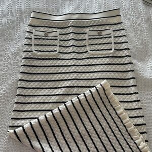 Striped Black and White Women's Skirt